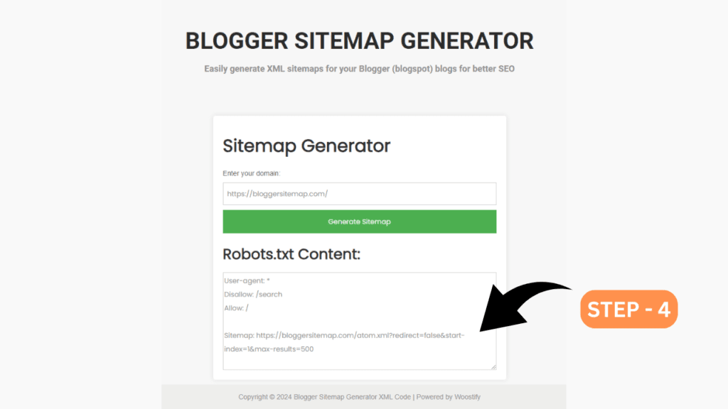 Blogger sitemap generator